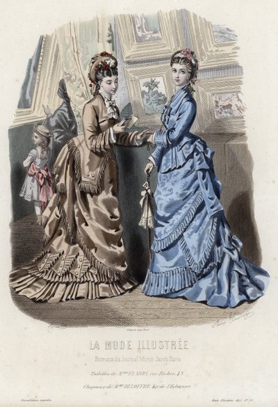 Fransk moteplate, sent på 1800-tallet av French School