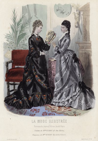 Fransk moteplate, sent på 1800-tallet av French School