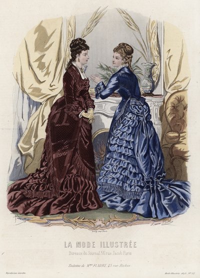 Fransk moteplate, sent på 1800-tallet av French School