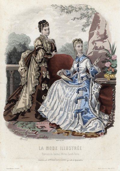 Fransk moteplate, sent på 1800-tallet av French School