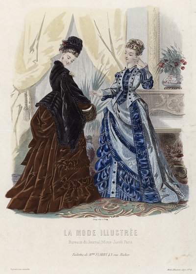 Fransk moteplate, sent på 1800-tallet av French School