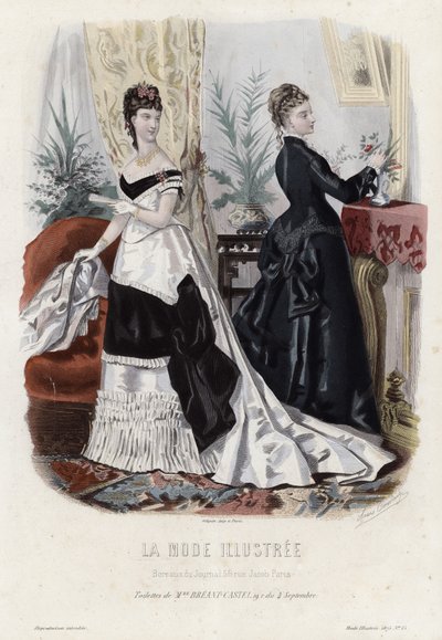 Fransk moteplate, sent på 1800-tallet av French School