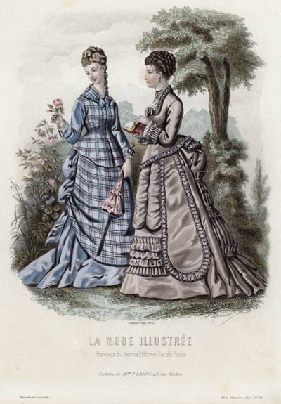 Fransk moteplate, sent på 1800-tallet av French School