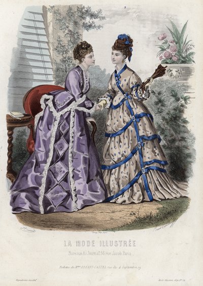 Fransk moteplate, sent på 1800-tallet av French School