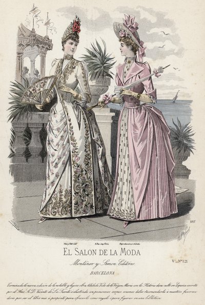 Fransk moteplate, sent på 1800-tallet av French School