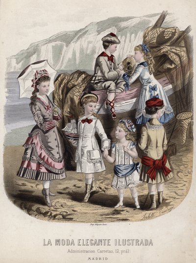 Fransk moteplate, sent på 1800-tallet av French School