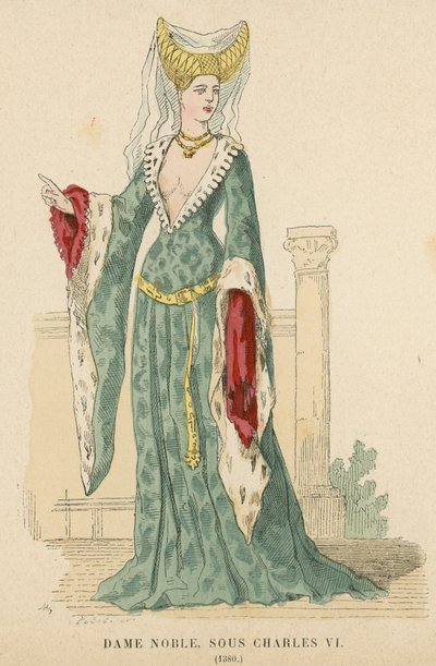 Fransk adelskvinne under Charles VIs regjeringstid, 1380 av French School