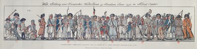 Franske soldater i Tyskland, 1795 (fargegravering) av French School