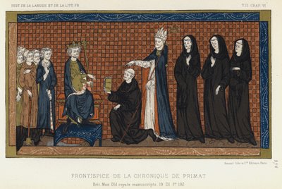 Frontispice Of The Primate Chronicle (farge litho) av French School