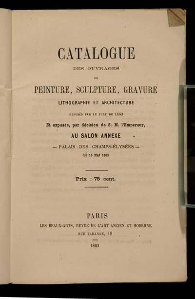 Frontispice for katalogen for Salon des Refuses, 1863 av French School