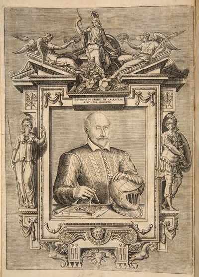 Frontispice, fra The Diverse Et Artificiose Machine av Captain Agostino Ramelli, pub. 1588 Engra av French School