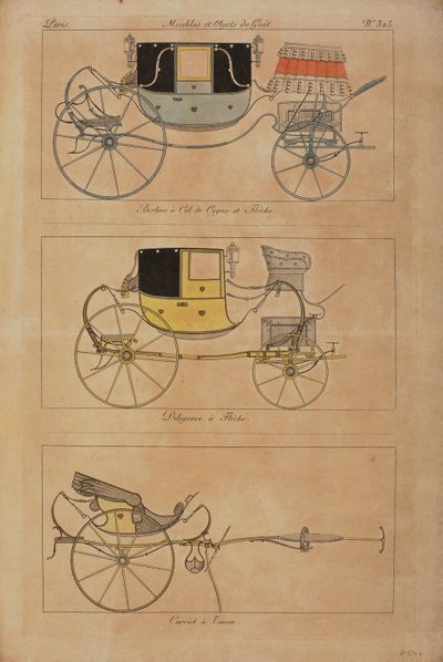 Møbler og smaksgjenstander (farget gravering) av French School