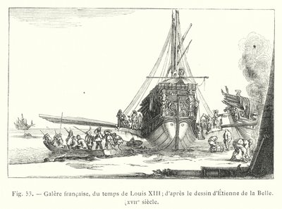 Fransk bysse, fra Louis XIIIs tid; etter tegningen av Etienne de la Belle, 1600-tallet (gravering) av French School