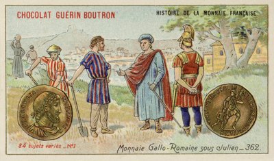 Gallo-romerske penger fra Julians regjeringstid, 362 (chromolitho) av French School