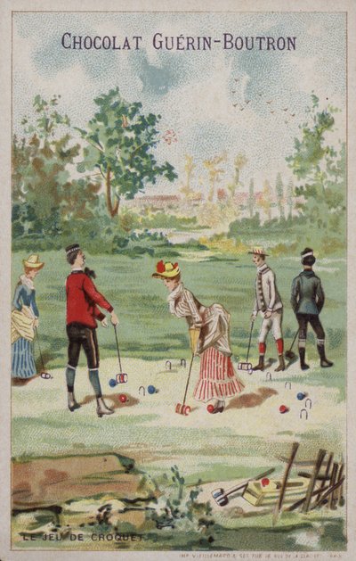 Spill med krokket (chromolitho) av French School