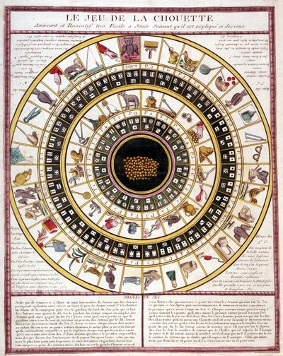 Game of the Owl, bilde av Epinal fra 1800-tallet. av French School