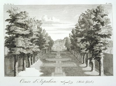 Hager ved Tshehar-Bagh, Isfahan, fra Voyages du Chevalier Chardin en Perse, et autres Lieux de l