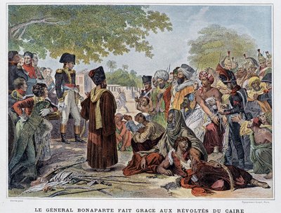 General Bonaparte gjorde takket være opprørene i Kairo - i "Victoires et Conquêtes des Armees Francaises", Paris, 1800-tallet. av French School