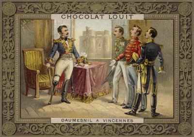 General Daumesnil nektet å overgi Chateau de Vincennes, Frankrike, 1814 av French School