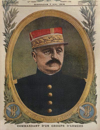 General Franchet dEsperey sjef for en hærgruppe, forsideillustrasjon fra Le Petit Journal, tilleggsillustre, 7. mai 1916 av French School