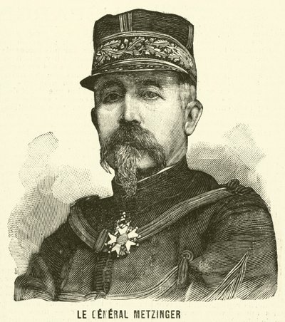 General Leon Frederic Hubert Metzinger , fransk soldat (gravering) av French School