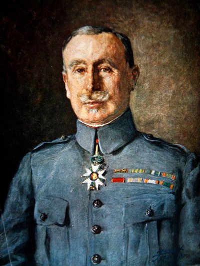 General Robert Nivelle (farge litho) av French School