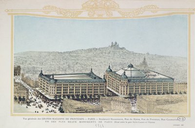 Generell utsikt over det parisiske varehuset Printemps, 1911 av French School