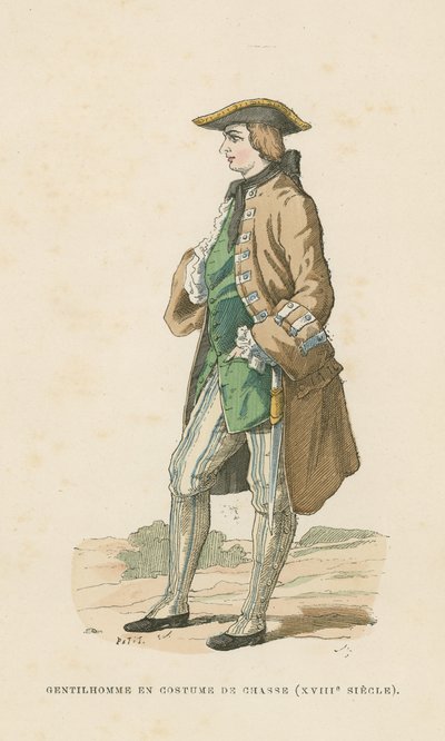 Gentleman i jaktkjole, 1700-tallet av French School
