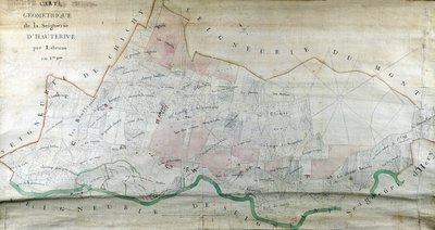 Geometrisk kart over seigneury of Hauterive av Labrune i 1787. av French School