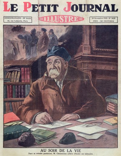 Georges Clemenceau (1841-1929) i alderdom, forside av Le Petit Journal 10. november 1929 av French School