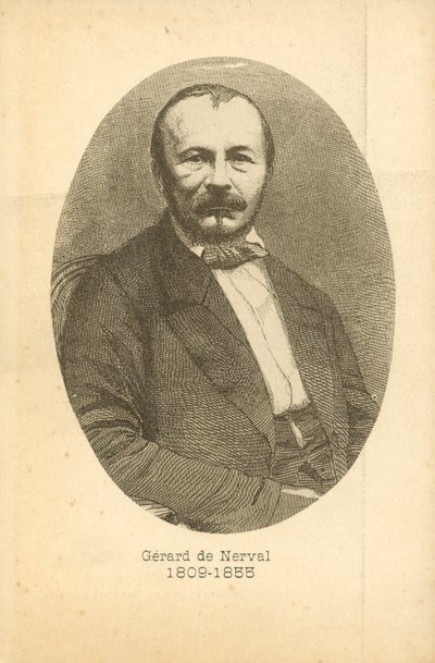 Gerard De Nerval, portrett (gravering) av French School