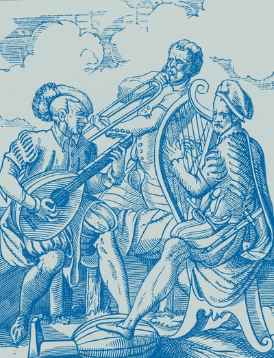 Tyske musikere som spiller lut og gitar av French School