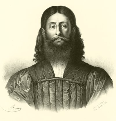 Giorgione, portrett (gravering) av French School