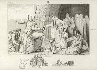 Å gi almisser til de fattige, regjering av Chlothar III, konge av Neustria og Burgund, 7. århundre av French School