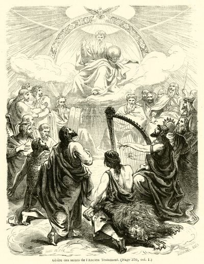 Herligheten til de hellige i Det gamle testamente (gravering) av French School