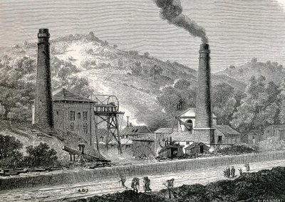 Glyn-pit gruve nær Pontypool, England av French School