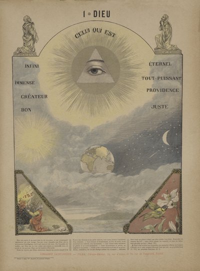 Gud (farge litho) av French School