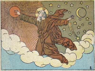 Gud: skapelsens fjerde dag - i "" Hellig historie i 120 bilder", red. Maison de la Bonne Presse, Paris av French School