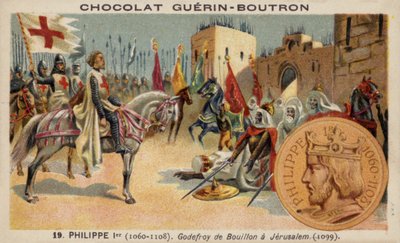 Godfrey av Bouillon i Jerusalem av French School