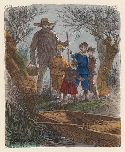 Fiske (farget gravering) av French School