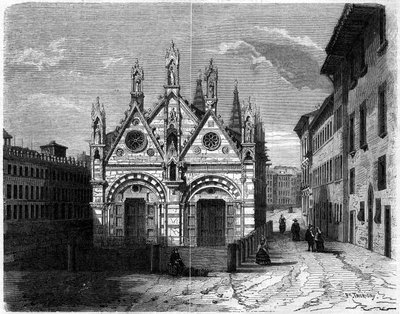 Gotisk arkitektur: utvendig utsikt over kirken Santa Maria della Spina (1200-tallet-1300-tallet) i Pisa (Pisa), Italia av French School