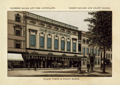 Grand Market Bazaar, Green Square, Antwerpen (chromolitho) av French School