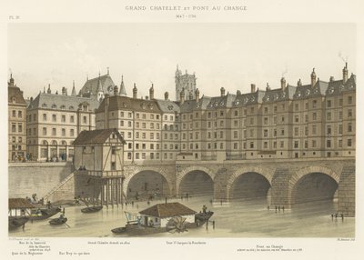 Grand Chatelet og Pont au Change, 1647-1788 av French School