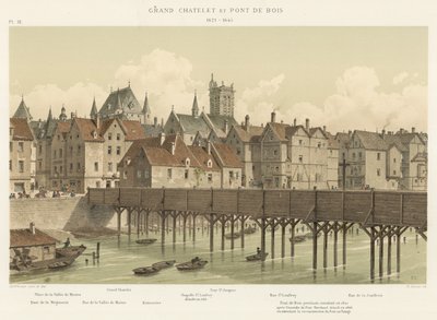 Grand Chatelet og Wooden Bridge, 1621-1645 av French School