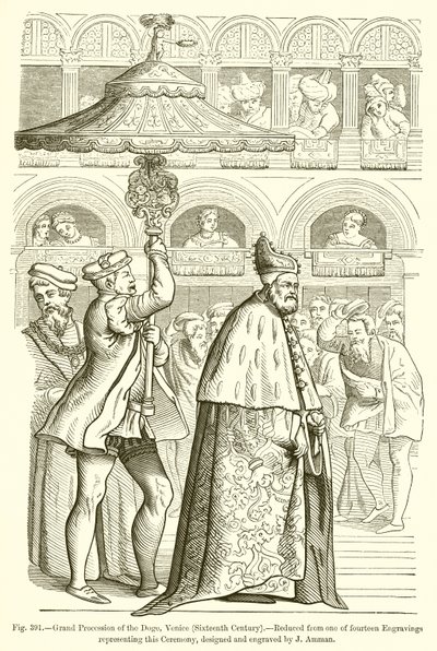 Grand Procession of the Doge, Venezia av French School