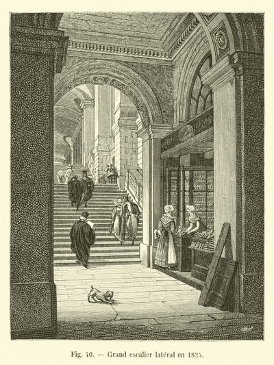 Stor sidetrapp i 1825 av French School