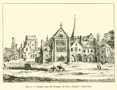 Den store gårdsplassen til tempelet, i 1650; etter I Sylvester av French School