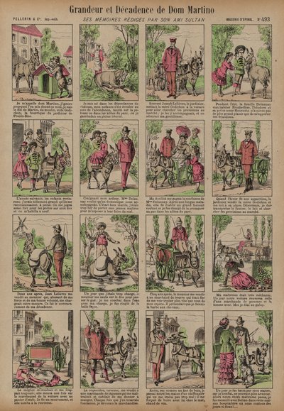 Storhet og dekadanse av Dom Martino (farget gravering) av French School