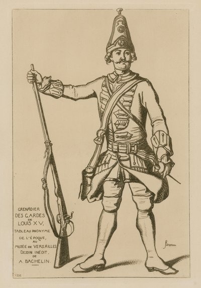 Grenader av vaktene til Louis XV av French School