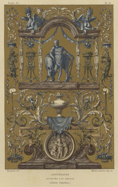 Grotesk designet av Jean Berain, 1600- eller 1700-tallet av French School